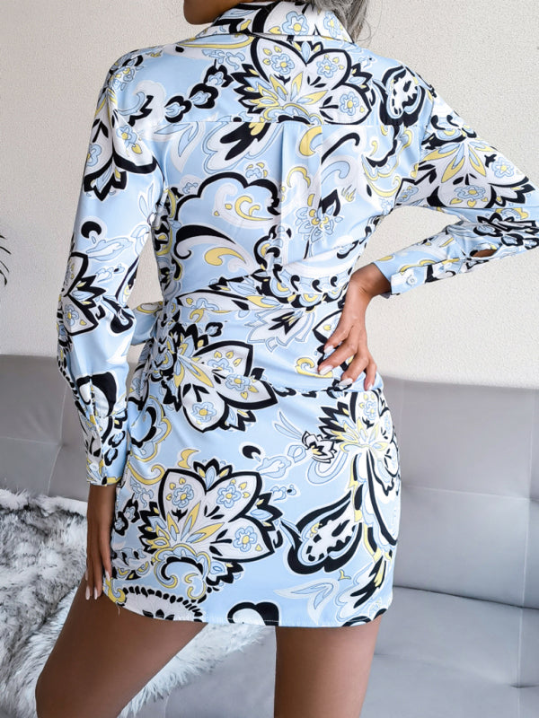 Blue Zone Planet |  printed tie shirt skirt BLUE ZONE PLANET