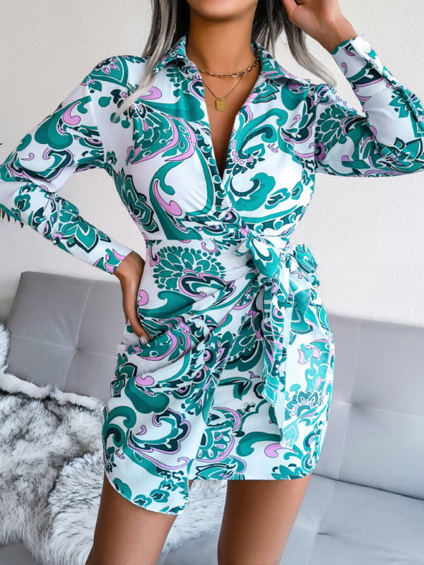 Blue Zone Planet |  printed tie shirt skirt BLUE ZONE PLANET