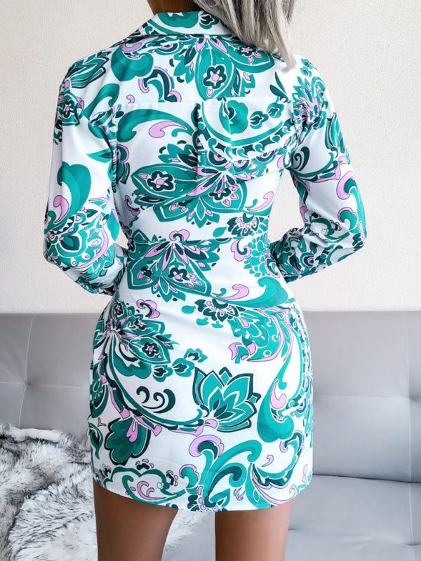 Blue Zone Planet |  printed tie shirt skirt BLUE ZONE PLANET