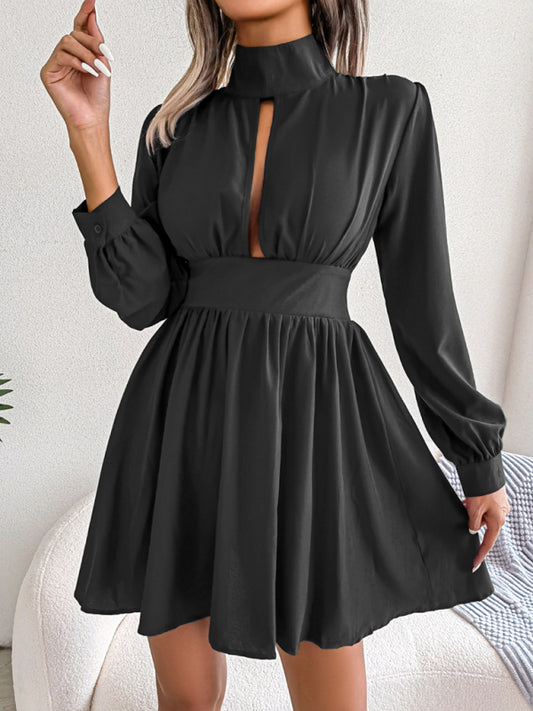 hollowed out waist and large swing dress BLUE ZONE PLANET