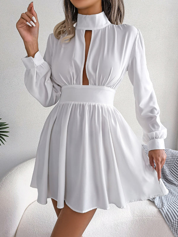 hollowed out waist and large swing dress BLUE ZONE PLANET
