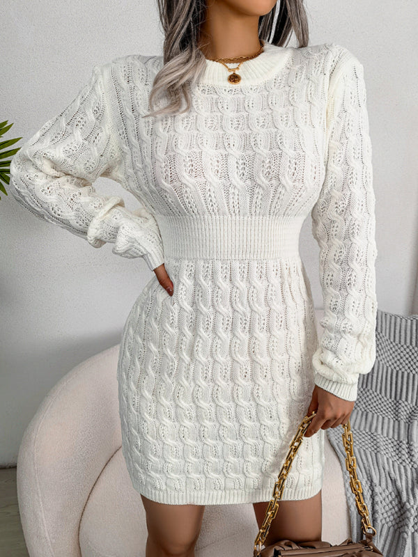 Blue Zone Planet | casual fried dough twist waist bag buttock dress with base wool skirt kakaclo