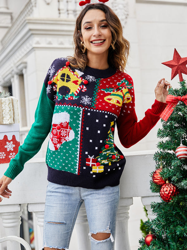 Blue Zone Planet |  Women's pullover Christmas knitted long sleeve sweater kakaclo