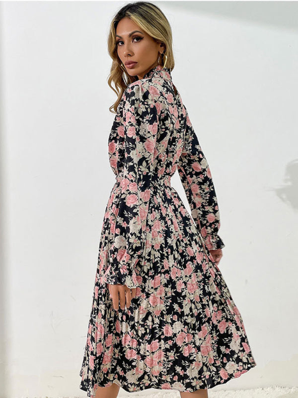 Blue Zone Planet |  printed long -sleeved half -high -neck dress BLUE ZONE PLANET