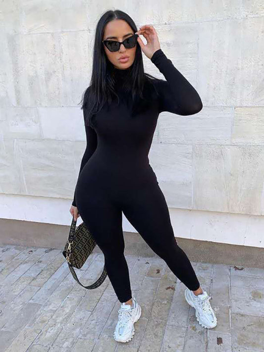 Blue Zone Planet |  Long Sleeve Slim Fit High Waist Hip Lift Jumpsuit BLUE ZONE PLANET