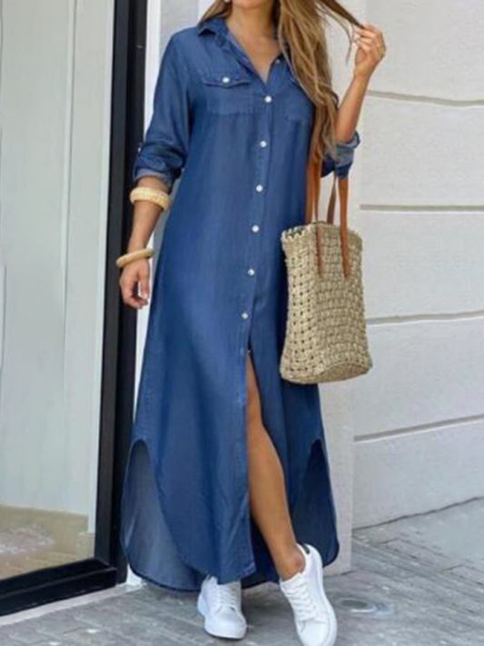 fashion shirt long dresses dresses BLUE ZONE PLANET