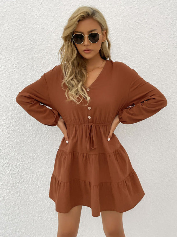 Blue Zone Planet |  Women's button decorated pullover casual dress kakaclo