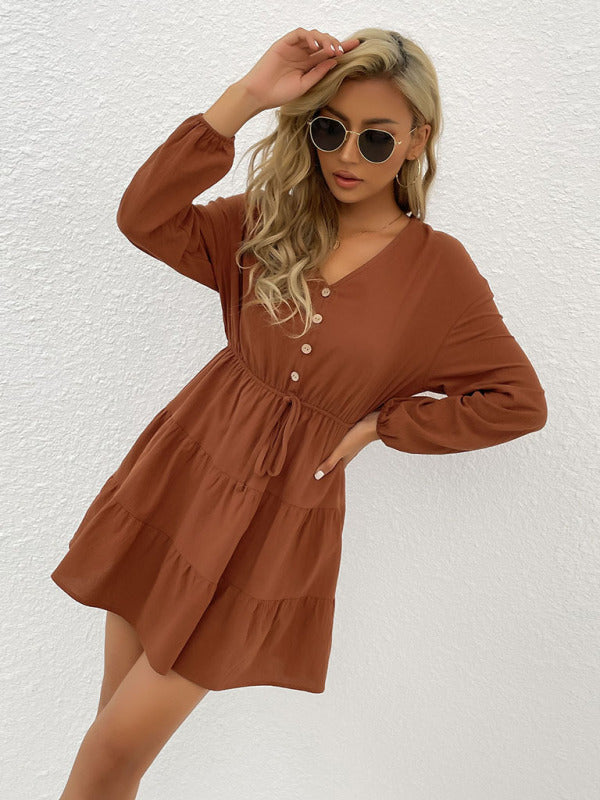 Blue Zone Planet |  Women's button decorated pullover casual dress kakaclo