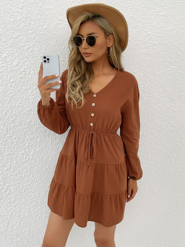 Blue Zone Planet |  Women's button decorated pullover casual dress kakaclo