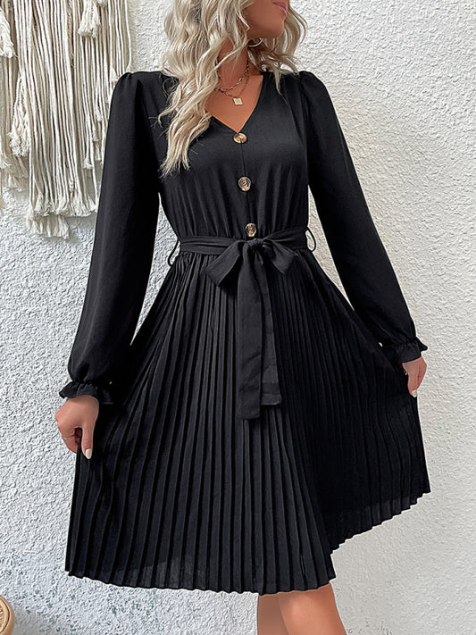 Blue Zone Planet |  long-sleeved pleated dresses BLUE ZONE PLANET