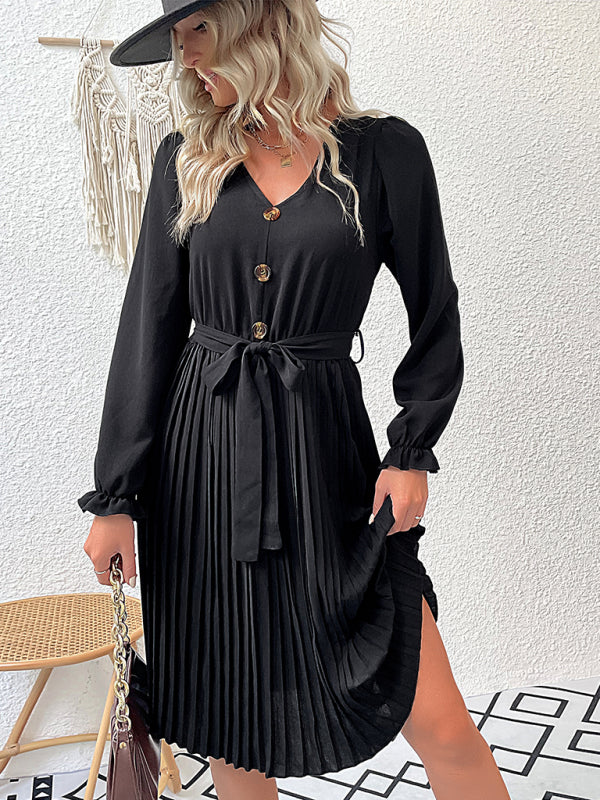Blue Zone Planet |  long-sleeved pleated dresses BLUE ZONE PLANET