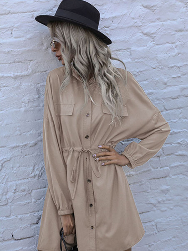 Fashion long -sleeved bottoming wild dress BLUE ZONE PLANET