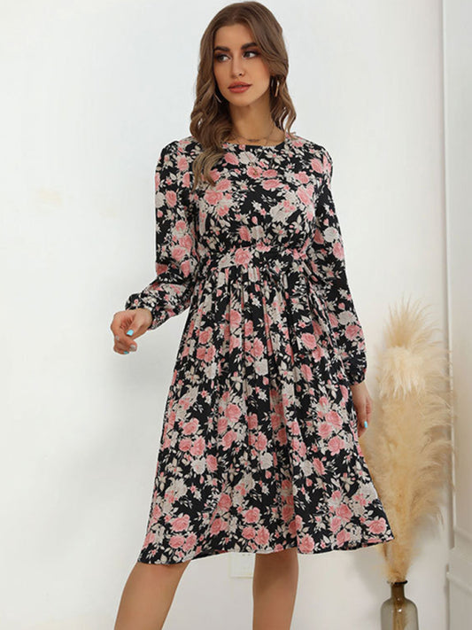 product long -sleeved long -sleeved base fashion dress kakaclo