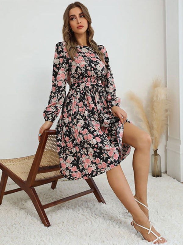 product long -sleeved long -sleeved base fashion dress kakaclo
