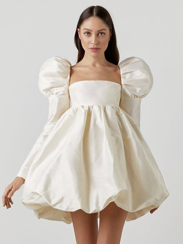 Women's A-skirt lamb leg sleeve dress kakaclo