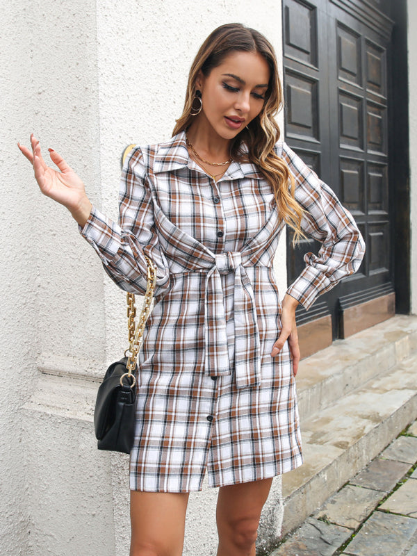 Blue Zone Planet |  plaid shirt dresses strappy dresses BLUE ZONE PLANET