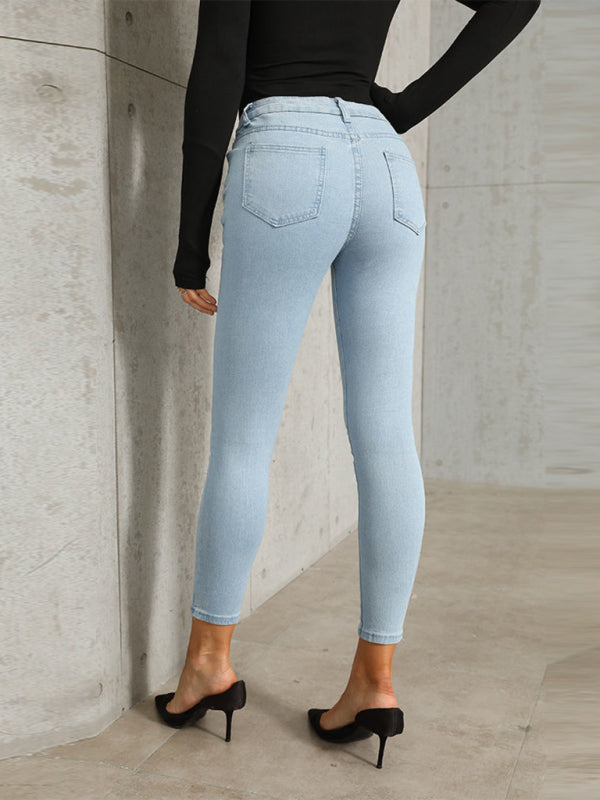 Blue Zone Planet |  Jeans women's hip lifting slimming pencil pants elastic large size cropped pants kakaclo