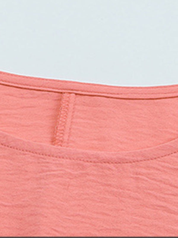 Blue Zone Planet | Solid color top spring loose mid-sleeves BLUE ZONE PLANET