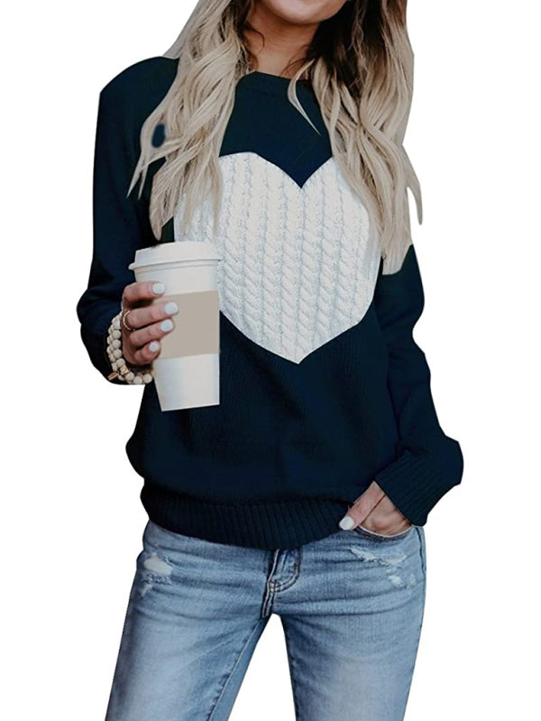 Blue Zone Planet |  Women's knitted sweater plus size love knitted pullover sweater women kakaclo