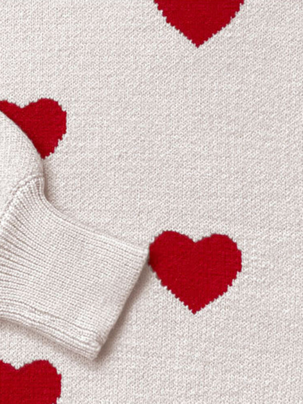 Valentine's Heart Knitwear Large Size Loose Sweater kakaclo