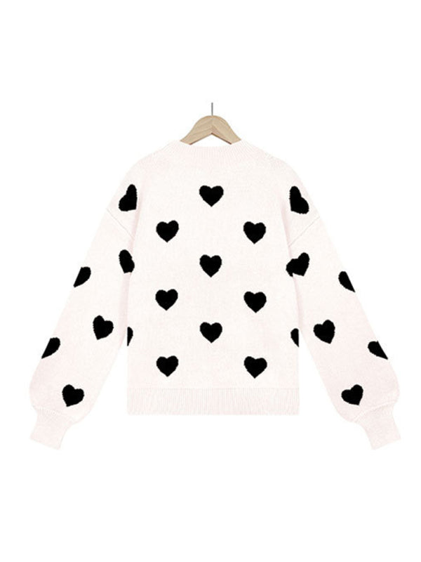 Valentine's Heart Knitwear Large Size Loose Sweater kakaclo