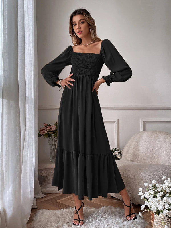 Blue Zone Planet |  Hollow Outer Neck Long Sleeve Pullover Dress BLUE ZONE PLANET