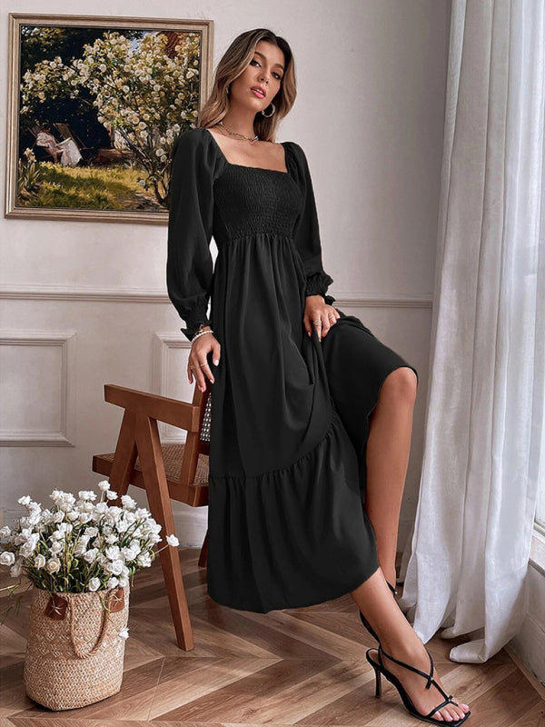 Blue Zone Planet |  Hollow Outer Neck Long Sleeve Pullover Dress BLUE ZONE PLANET
