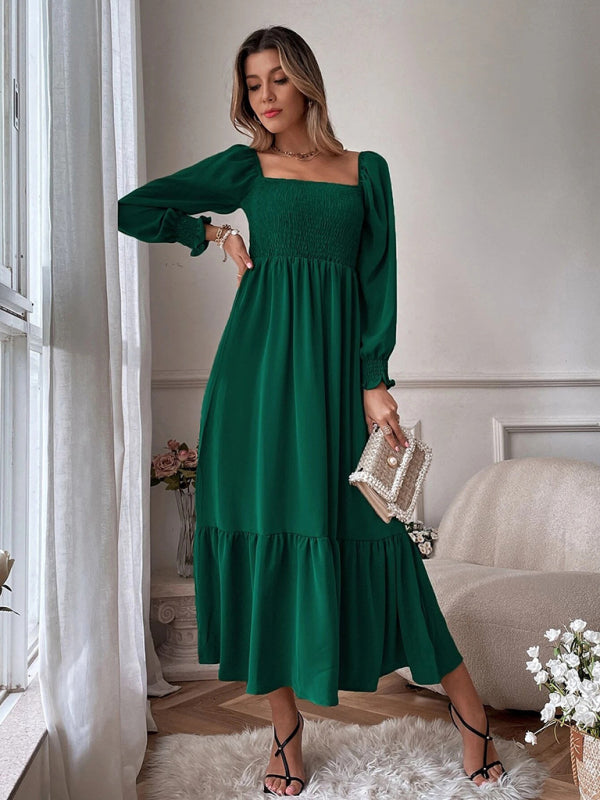 Blue Zone Planet |  Hollow Outer Neck Long Sleeve Pullover Dress BLUE ZONE PLANET