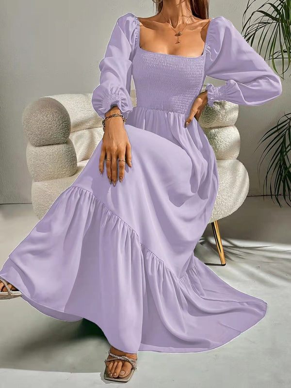 Blue Zone Planet |  Hollow Outer Neck Long Sleeve Pullover Dress BLUE ZONE PLANET