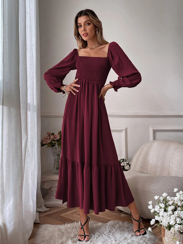 Blue Zone Planet |  Hollow Outer Neck Long Sleeve Pullover Dress BLUE ZONE PLANET