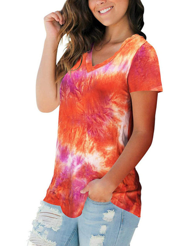 Blue Zone Planet |  Liam's Tie-Dyed V-Neck T-Shirt BLUE ZONE PLANET