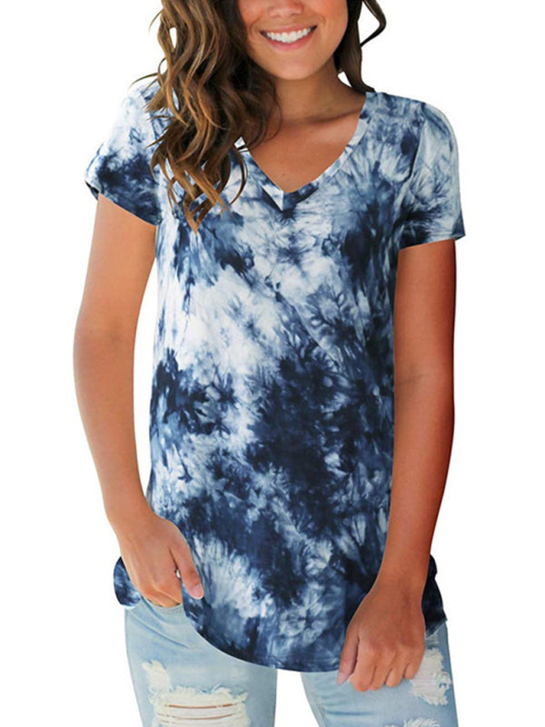 Blue Zone Planet |  Liam's Tie-Dyed V-Neck T-Shirt BLUE ZONE PLANET