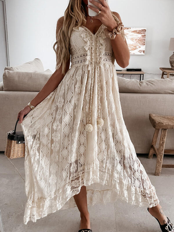 Blue Zone Planet |  Women's solid elegant Lace Slip Dress kakaclo