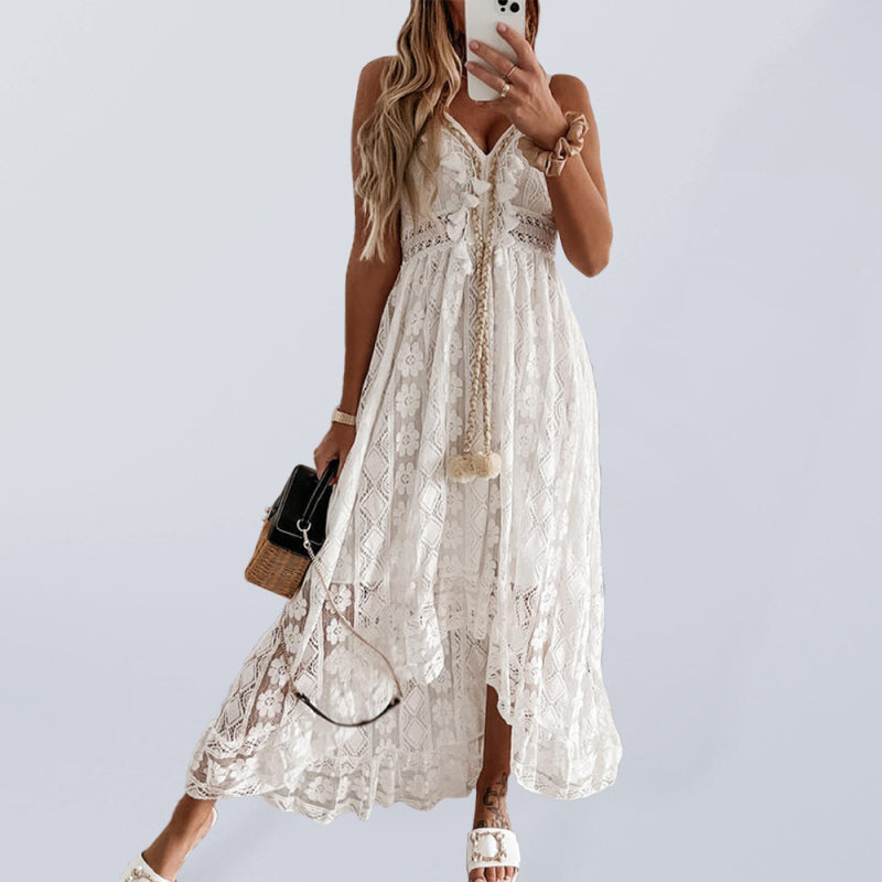Blue Zone Planet |  Women's solid elegant Lace Slip Dress kakaclo