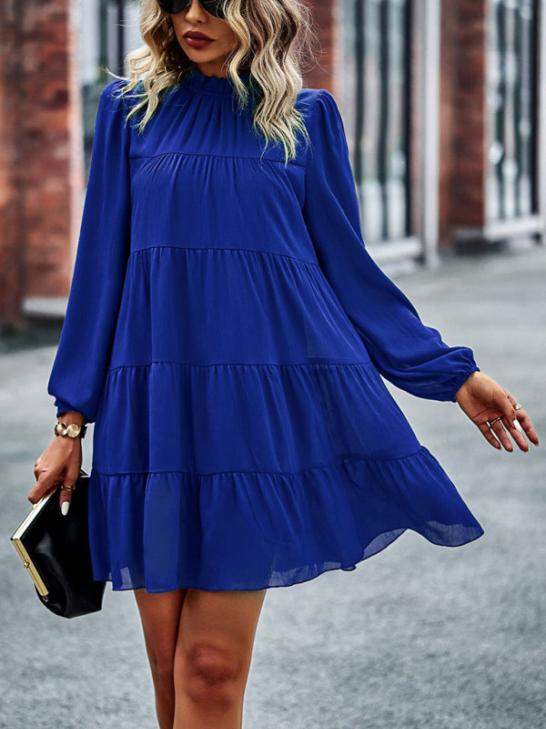 Long-sleeved spring and summer jacquard fur ball elegant A-line skirt for women BLUE ZONE PLANET