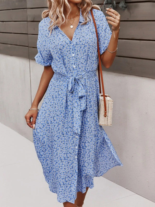 Blue Zone Planet |  resort style spring and summer large print streamer dress BLUE ZONE PLANET