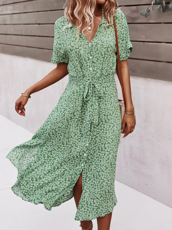 Blue Zone Planet |  resort style spring and summer large print streamer dress BLUE ZONE PLANET