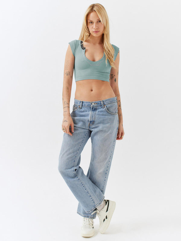 Emily's Knitted Half Cardigan Short Vest-CROP TOP-[Adult]-[Female]-2022 Online Blue Zone Planet