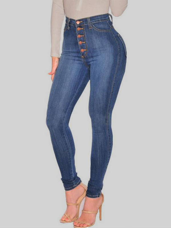 Blue Zone Planet | High Waist Stretchy Tight Bottom Lift Jeans-BOTTOM SIZES SMALL MEDIUM LARGE-[Adult]-[Female]-Purplish blue navy-S-2022 Online Blue Zone Planet