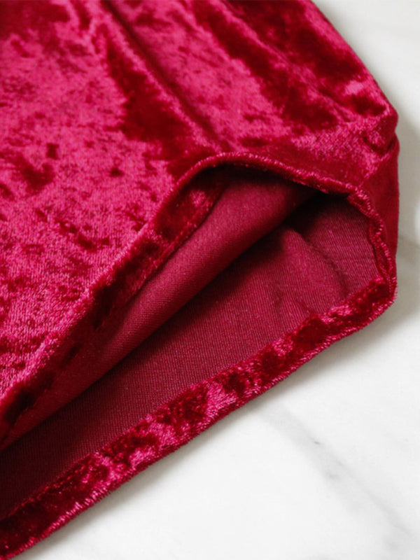 Sophia's Velvet V-Neck Lingerie and Homewear Set kakaclo