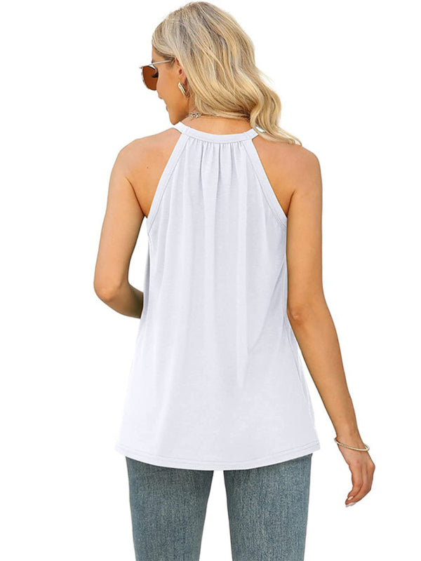 Blue Zone Planet |  Solid Color Lace Panel Sleeveless Tank Top BLUE ZONE PLANET