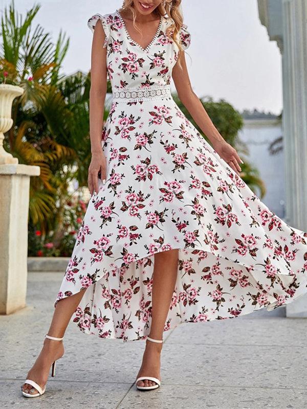 sleeveless empire waist dress Empire Waist Midi Dress - Short Bell Sleeve Maxi Dress - Sweetheart Neck Summer Women Dress - Bustier Back Dress