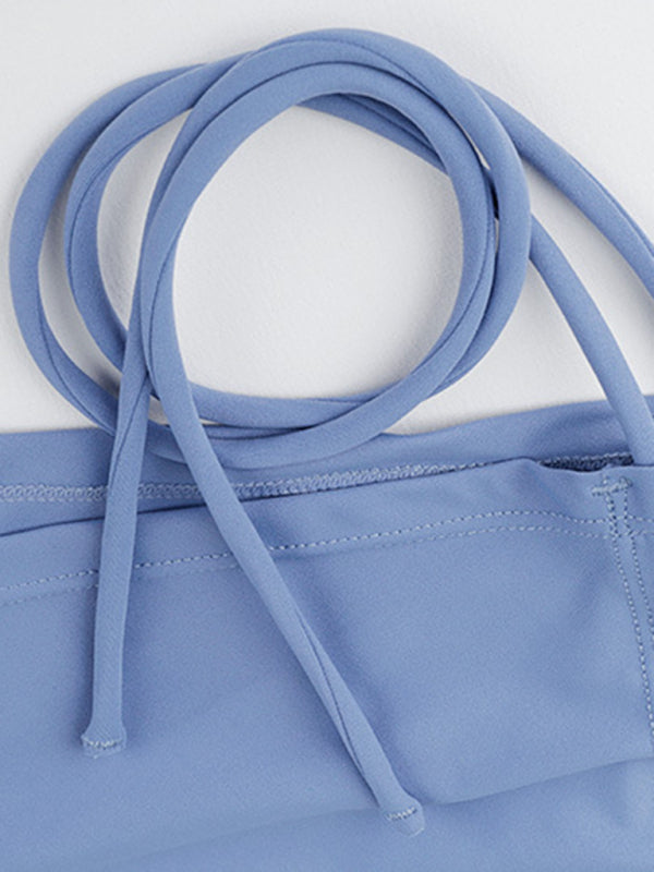 Sports yoga short skirt culottes half body quick-drying pocket skirt side slit strappy skirt BLUE ZONE PLANET