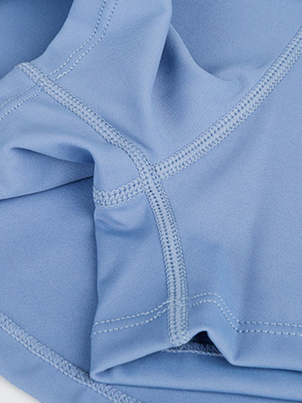 Sports yoga short skirt culottes half body quick-drying pocket skirt side slit strappy skirt BLUE ZONE PLANET