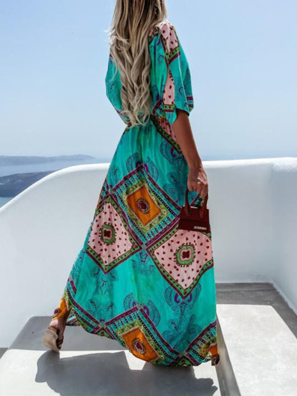 Blue Zone Planet |  Print long skirt chiffon commuting mid-waist long skirt BLUE ZONE PLANET