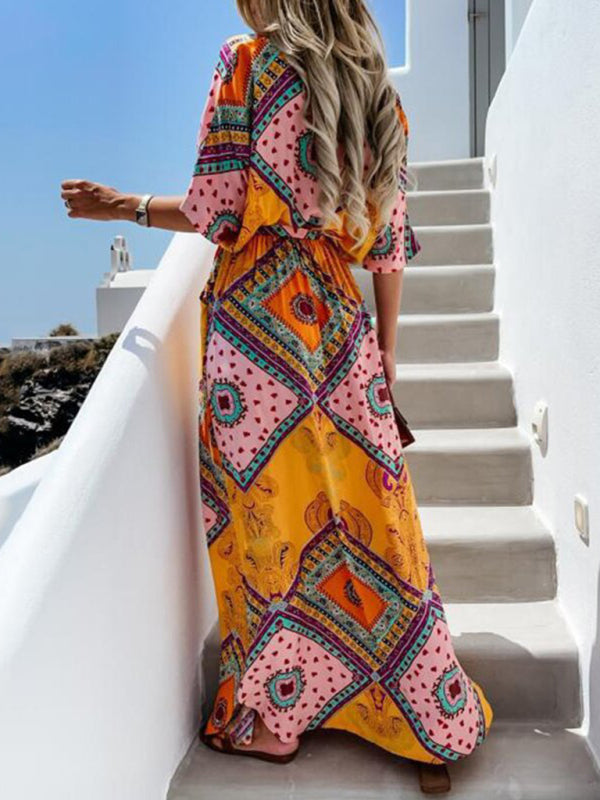 Blue Zone Planet |  Print long skirt chiffon commuting mid-waist long skirt BLUE ZONE PLANET
