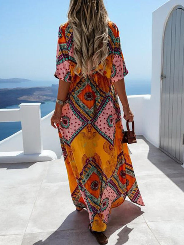 Blue Zone Planet |  Print long skirt chiffon commuting mid-waist long skirt BLUE ZONE PLANET