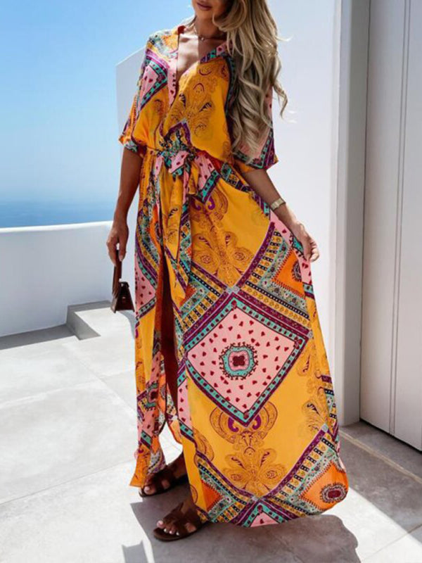 Blue Zone Planet |  Print long skirt chiffon commuting mid-waist long skirt BLUE ZONE PLANET