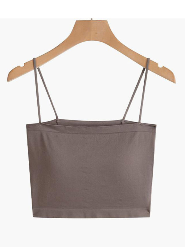 Knitted High Elastic Cropped Camisole kakaclo