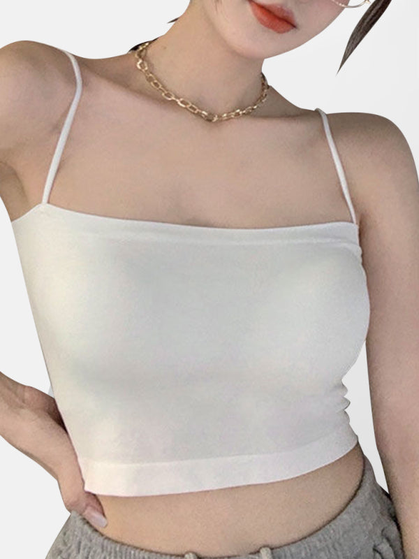 Knitted High Elastic Cropped Camisole kakaclo